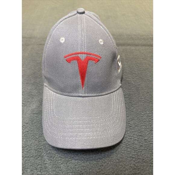 Tesla Hat Cap Red Logo Gray Tesla Drivers Group TDG Adjustable Strap Car Owner - Picture 1 of 6